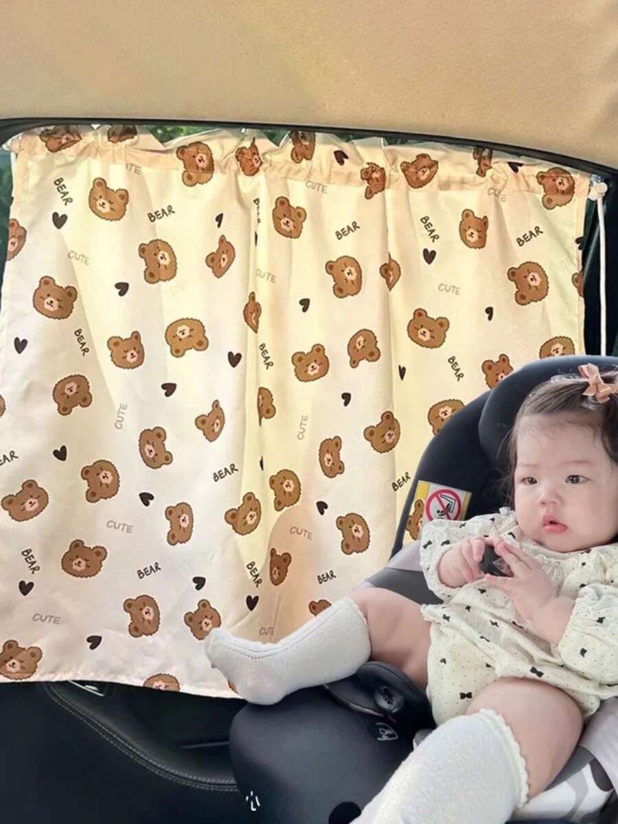 Baby Car Window Sunshade Curtain Cartoon Privacy Sun Protection Cover with Suction Cups