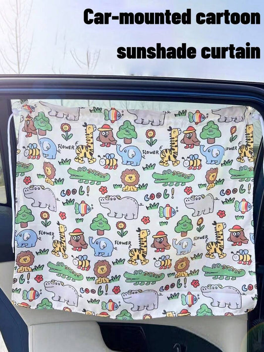 Baby Car Window Sunshade Curtain Cartoon Privacy Sun Protection Cover with Suction Cups