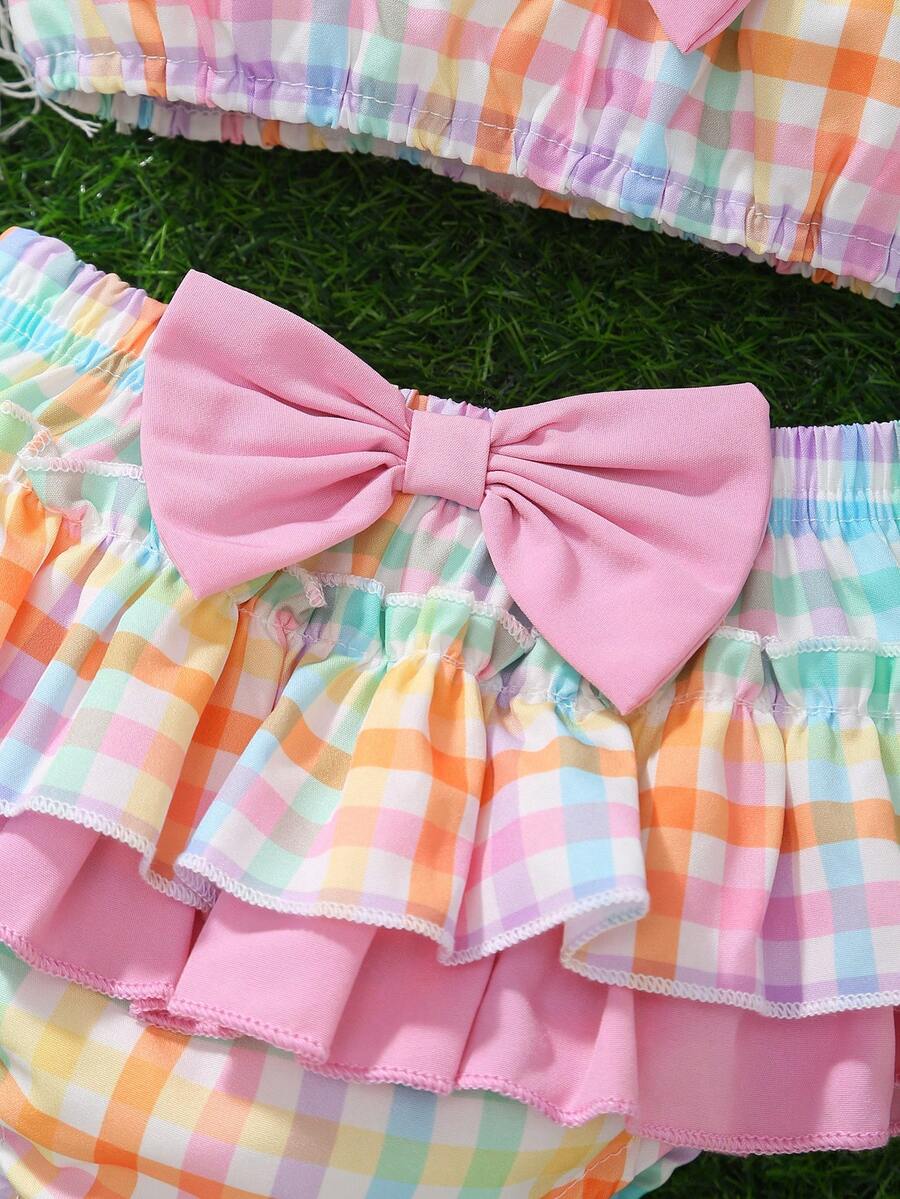 Sleeveless Strawberry Floral Top & Ruffle Skirt 3-Piece Set for Toddler Girls