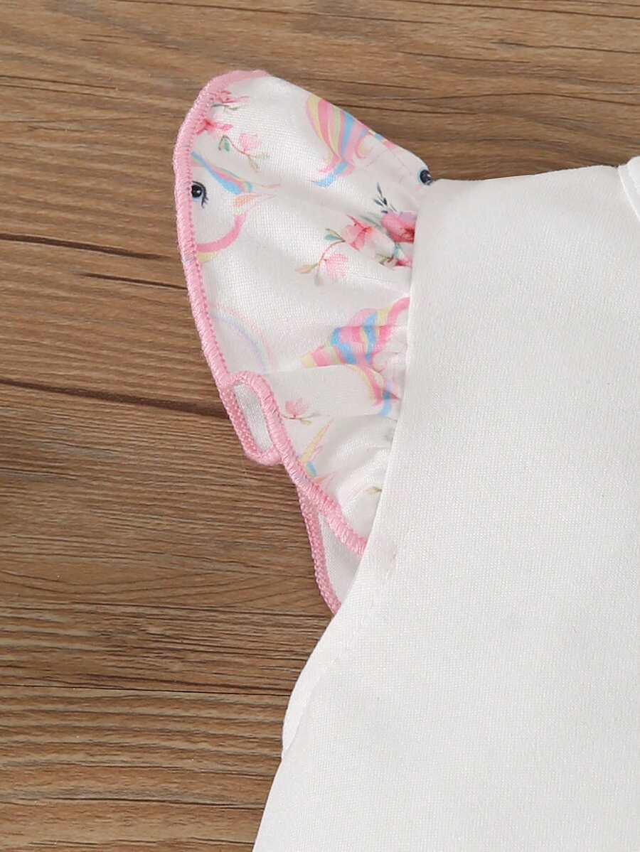 Cute Giraffe Print Baby Romper Lightweight Summer Outfit For Infant Girls