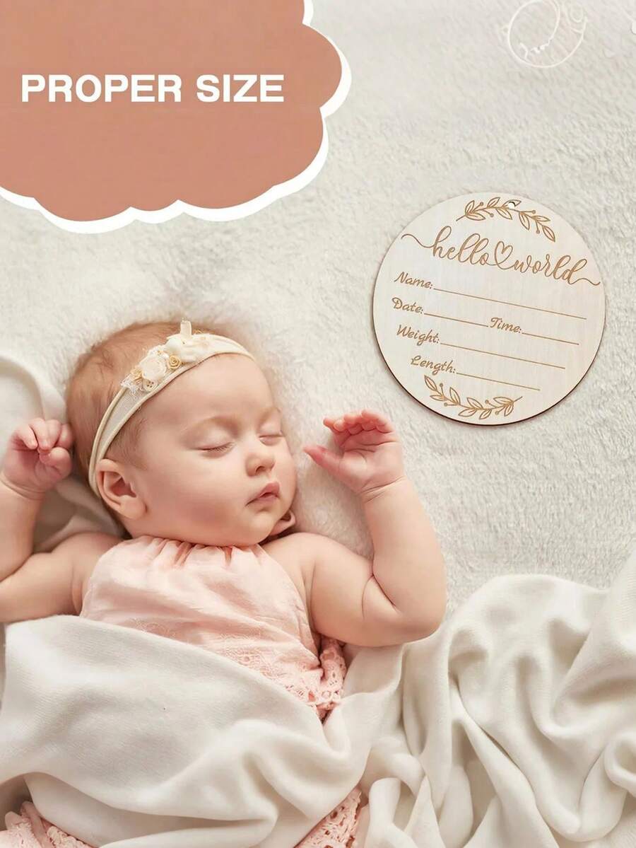 3pcs Baby Birth Announcement Wooden Name Sign Set Newborn Milestone Plaque Hospital Photo Prop Handprint Footprint Keepsake