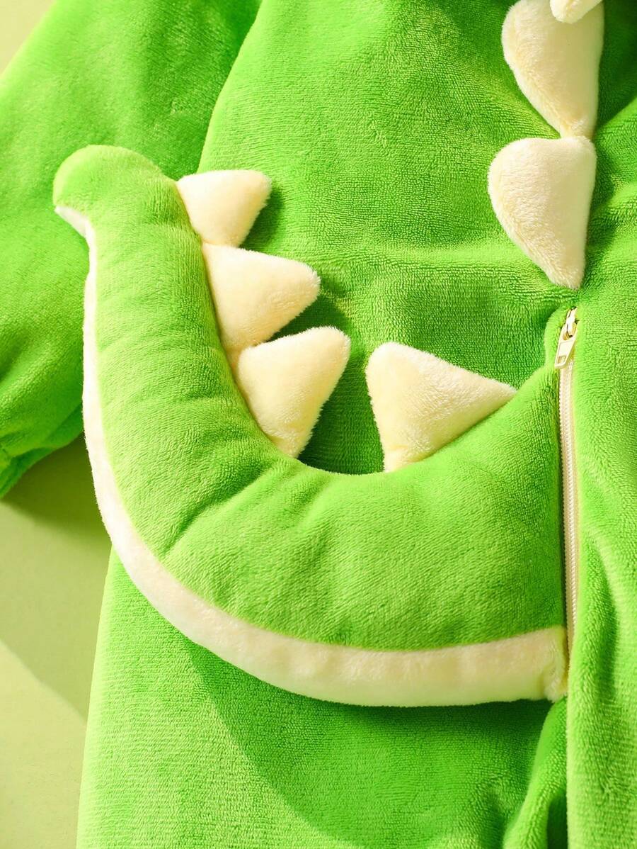 Plush 3D Dinosaur Jumpsuit for Cute Autumn and Winter Daily Wear