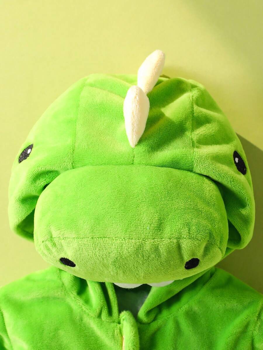 Plush 3D Dinosaur Jumpsuit for Cute Autumn and Winter Daily Wear