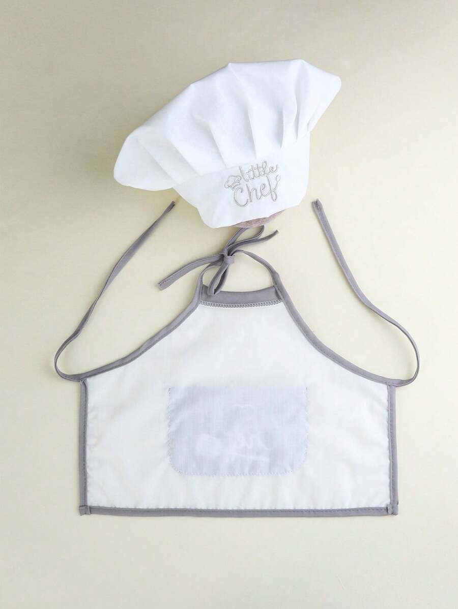 Baby Boy Chef Hat and Apron Photography Outfit Set for Newborn Photoshoots