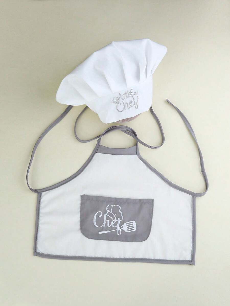 Baby Boy Chef Hat and Apron Photography Outfit Set for Newborn Photoshoots