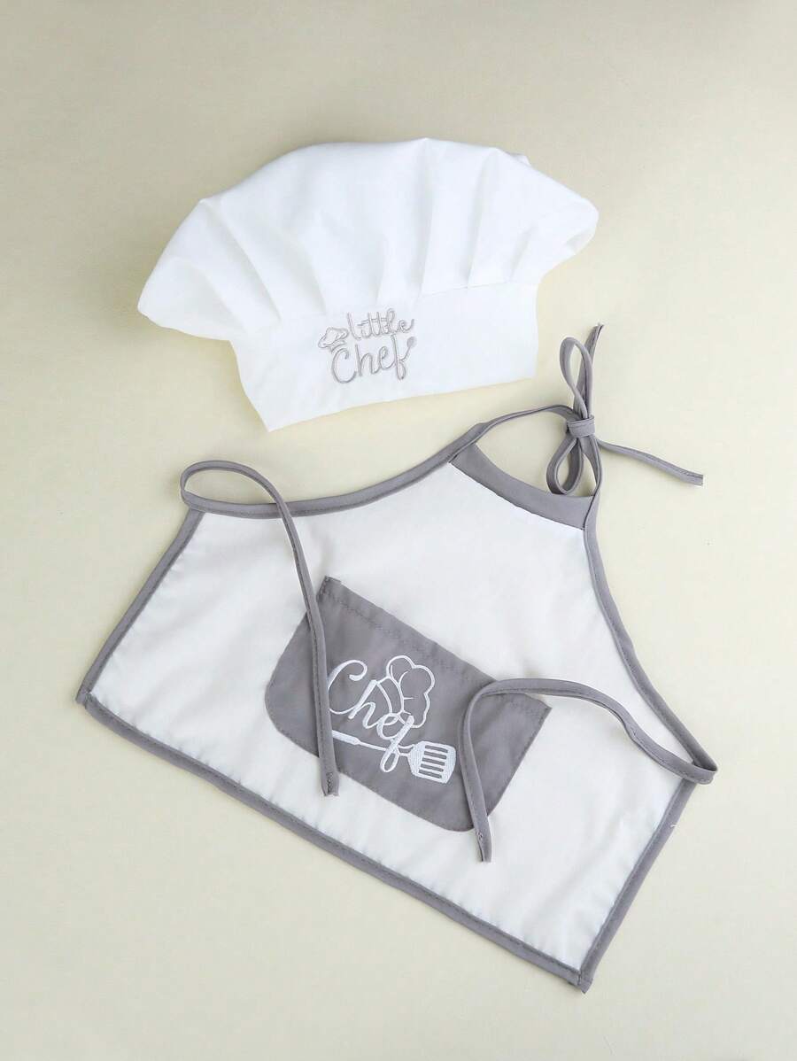 Baby Boy Chef Hat and Apron Photography Outfit Set for Newborn Photoshoots