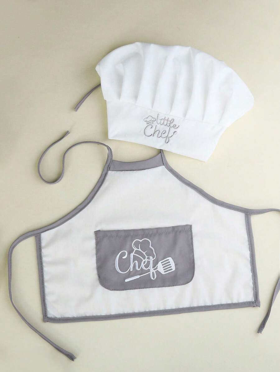 Baby Boy Chef Hat and Apron Photography Outfit Set for Newborn Photoshoots