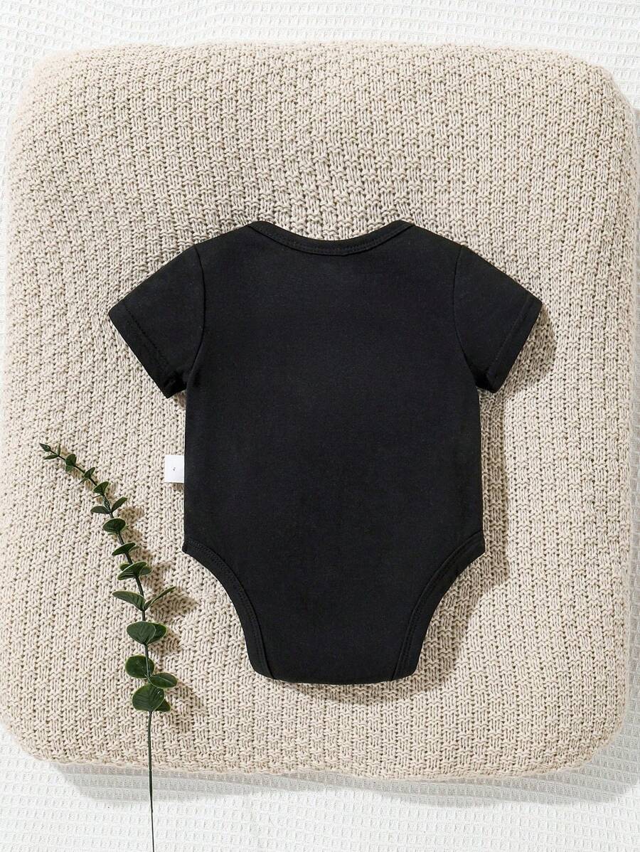 Baby Boy Dad and Me Fist Bump Print Short Sleeve Bodysuit Casual Spring Summer Outfit