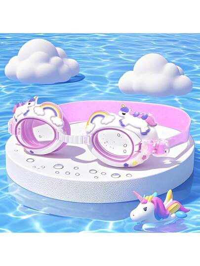 Kids Cartoon Swim Goggles Anti Fog Waterproof Swimming Glasses for Pool and Beach Activities