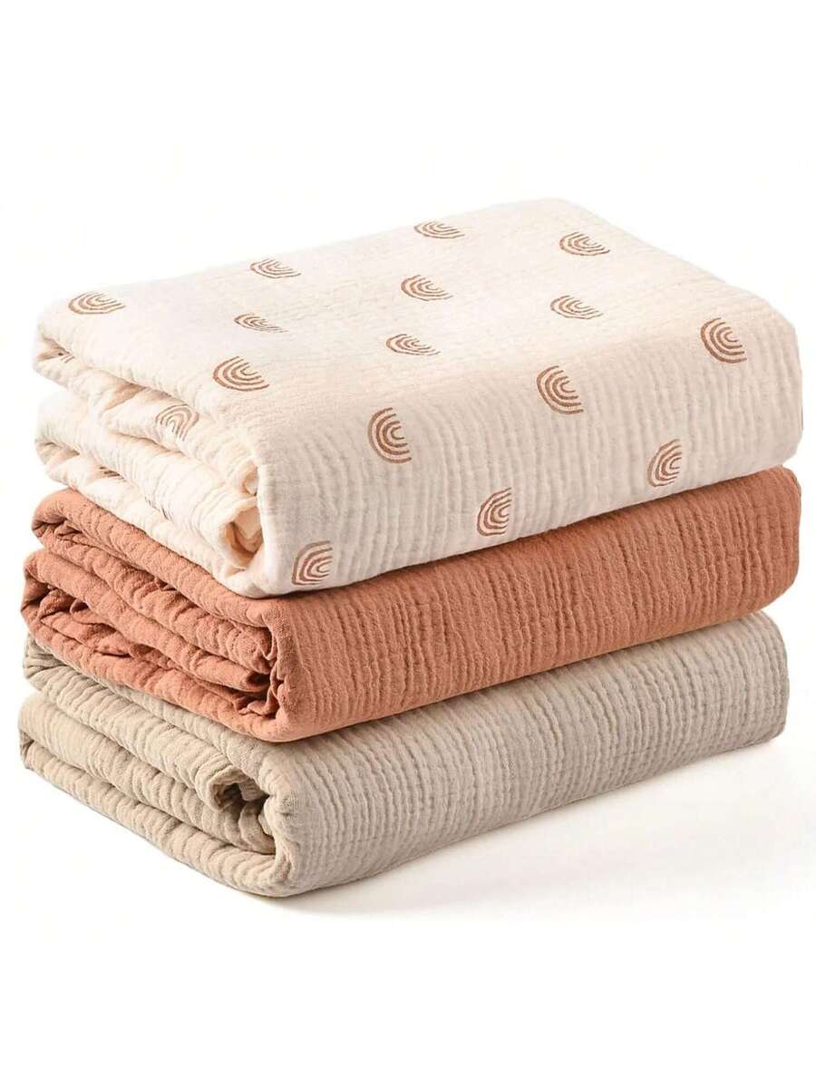 3 Pack Muslin Swaddle Blankets Soft Breathable Receiving Blankets for Newborns and Infants