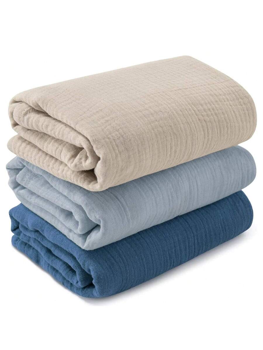3 Pack Muslin Swaddle Blankets Soft Breathable Receiving Blankets for Newborns and Infants