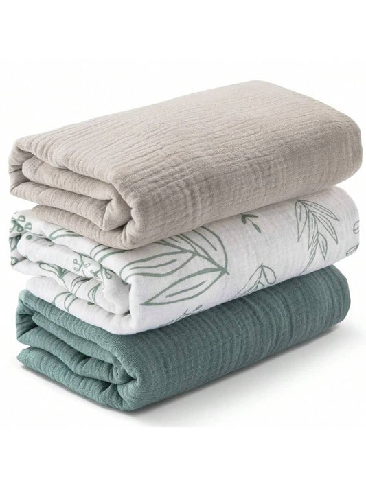 3 Pack Muslin Swaddle Blankets Soft Breathable Receiving Blankets for Newborns and Infants
