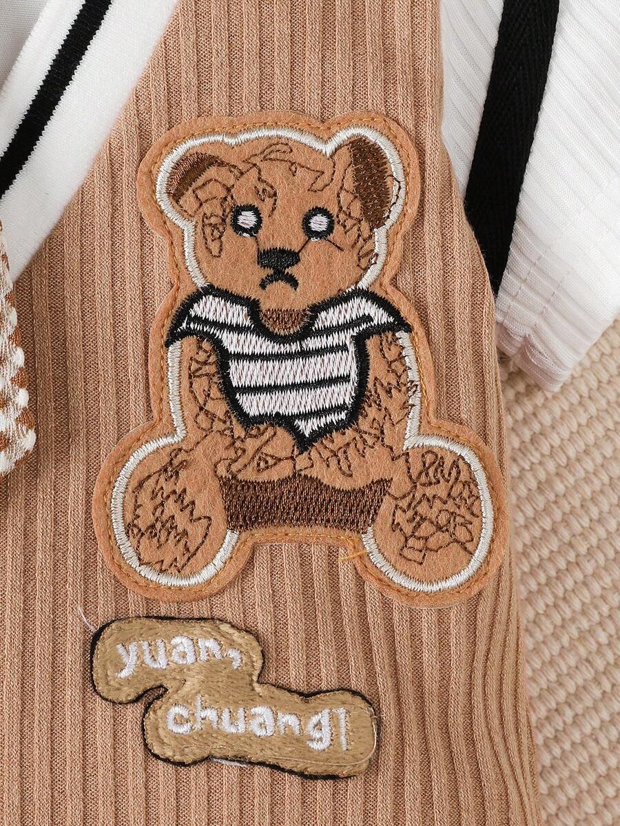 Newborn Baby Boy Cute Bear Gentleman Style Short Sleeve Jumpsuit Birthday Party Outfit