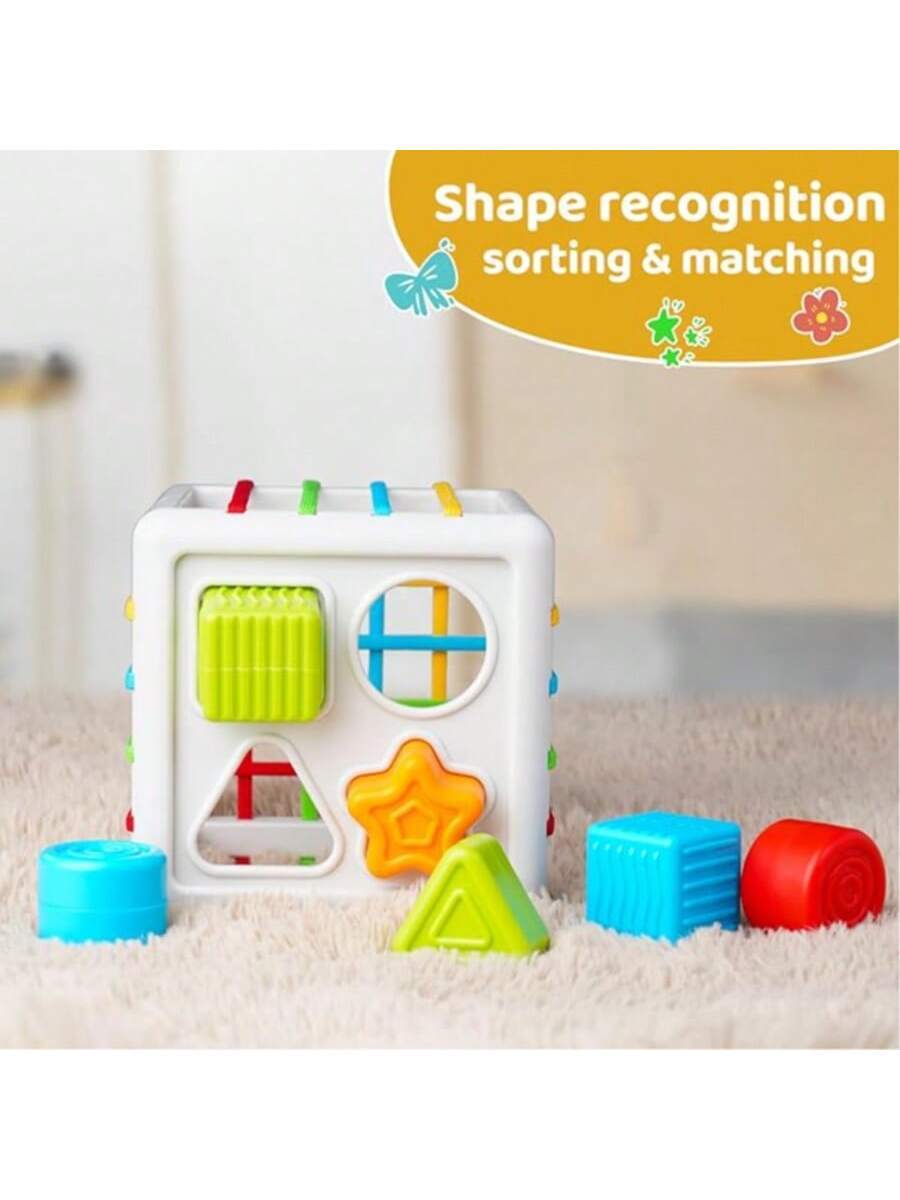 8pcs Montessori Shape Sorting Puzzle Toy Sensory Learning Blocks Fine Motor Skills Toy for Toddlers