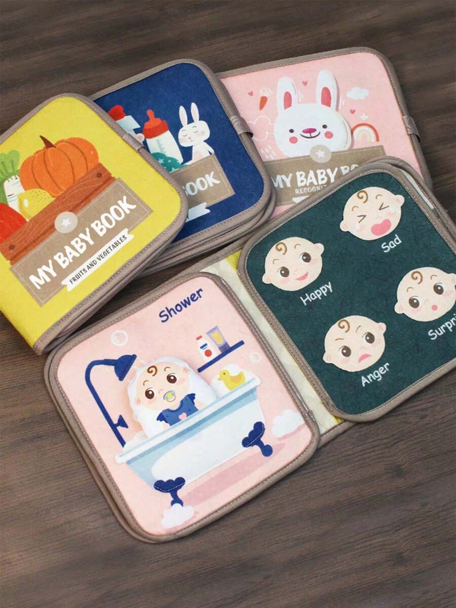 Montessori Baby Busy Cloth Book 3D Felt Sensory Activity Book Fine Motor Skills Learning Toy for Toddlers