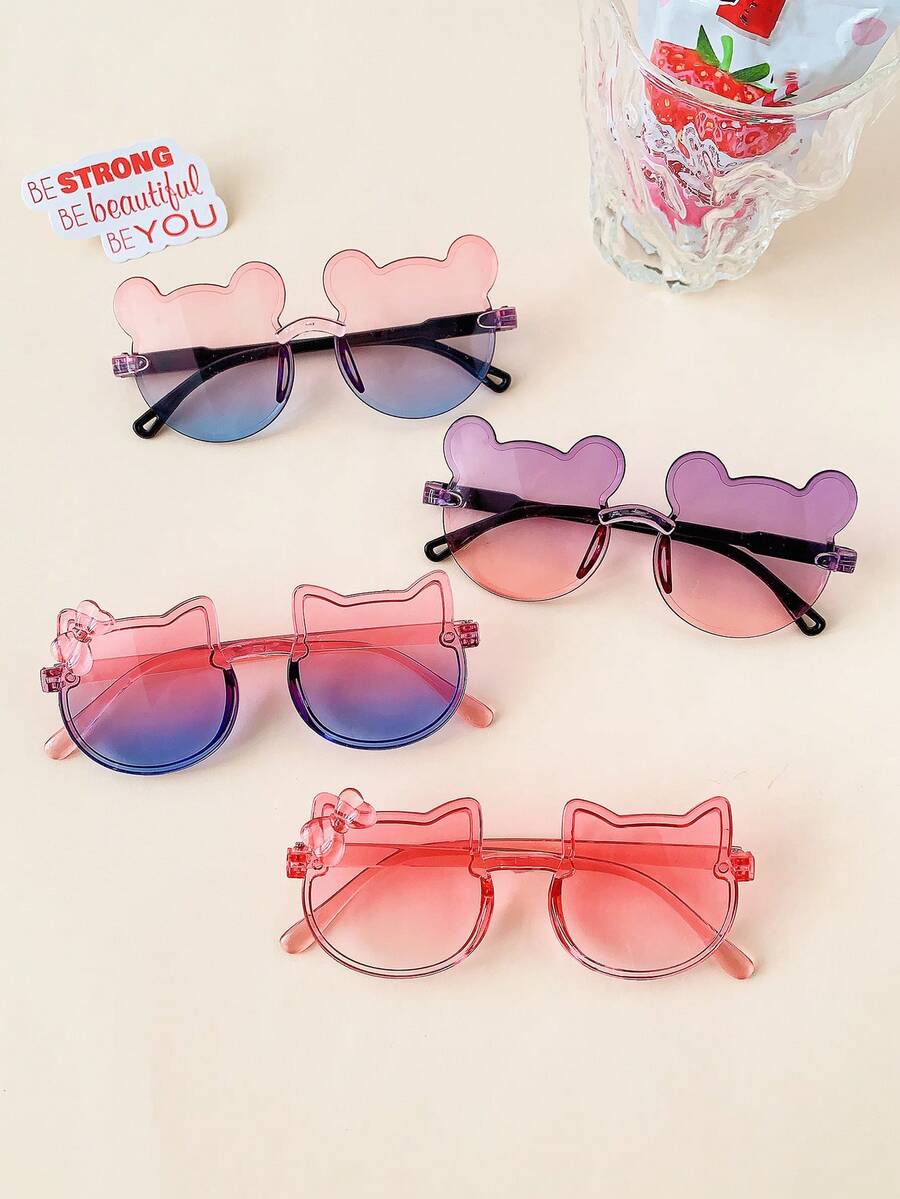 Double Color Cat Bowknot Fashion Glasses for Kids Accessories