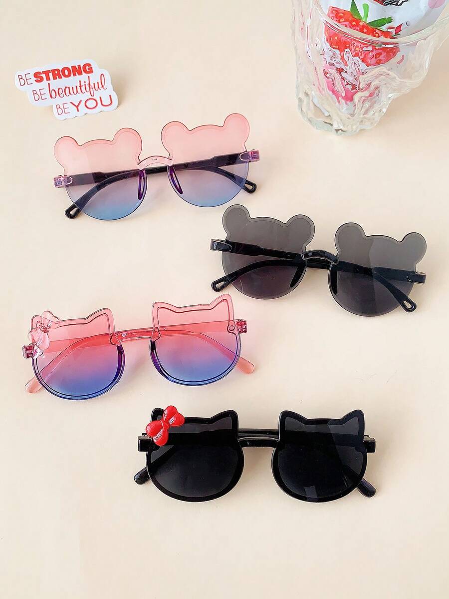 Double Color Cat Bowknot Fashion Glasses for Kids Accessories