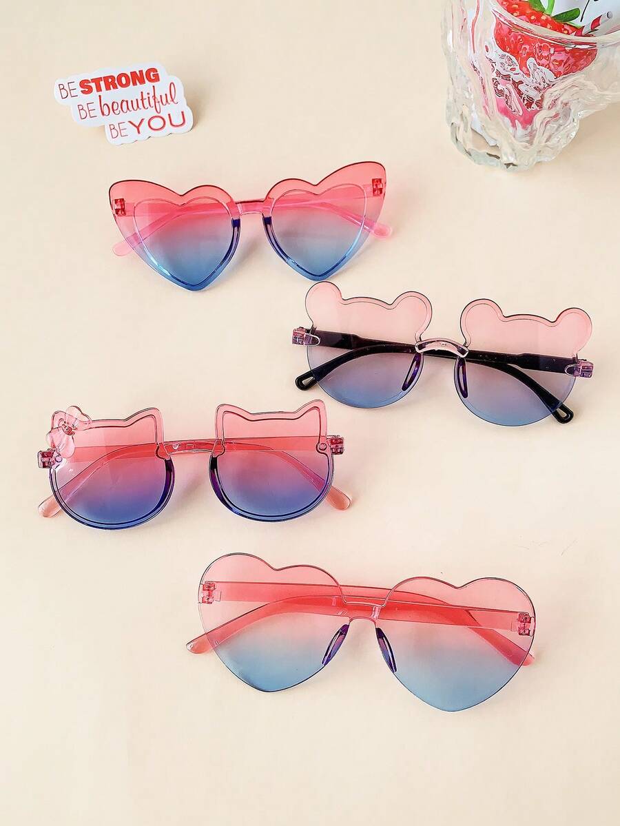 Double Color Cat Bowknot Fashion Glasses for Kids Accessories