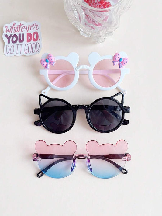 Cute Bear Ear Fashion Glasses for Kids Daily Accessories