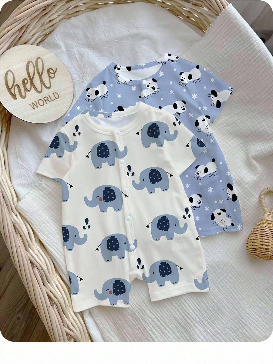 Infant Soft Knit Cartoon Romper - Adorable One-Piece Summer Outfit