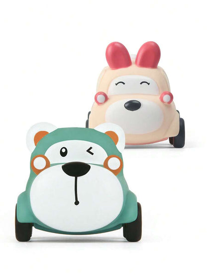 Soft Rubber Pull-Back Vehicle Set – Baby Police Car, Fire Truck, Taxi & Ambulance