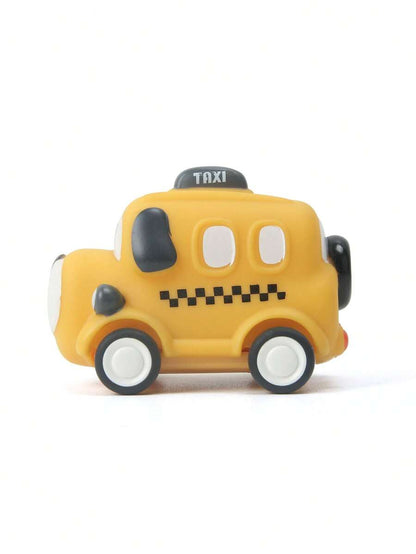 Soft Rubber Pull-Back Vehicle Set – Baby Police Car, Fire Truck, Taxi & Ambulance
