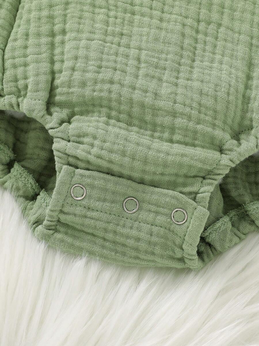 Baby Ruffle Trim Bodysuit Dress and Headband Set for Cute Daily Wear