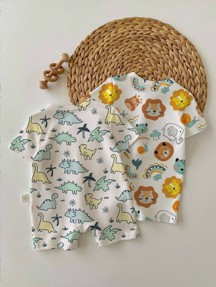 Newborn Graphic Romper - Summer Casual Printed Jumpsuit