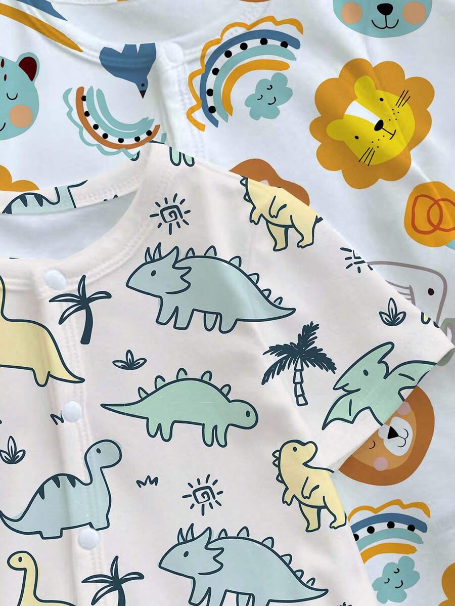 Newborn Graphic Romper - Summer Casual Printed Jumpsuit