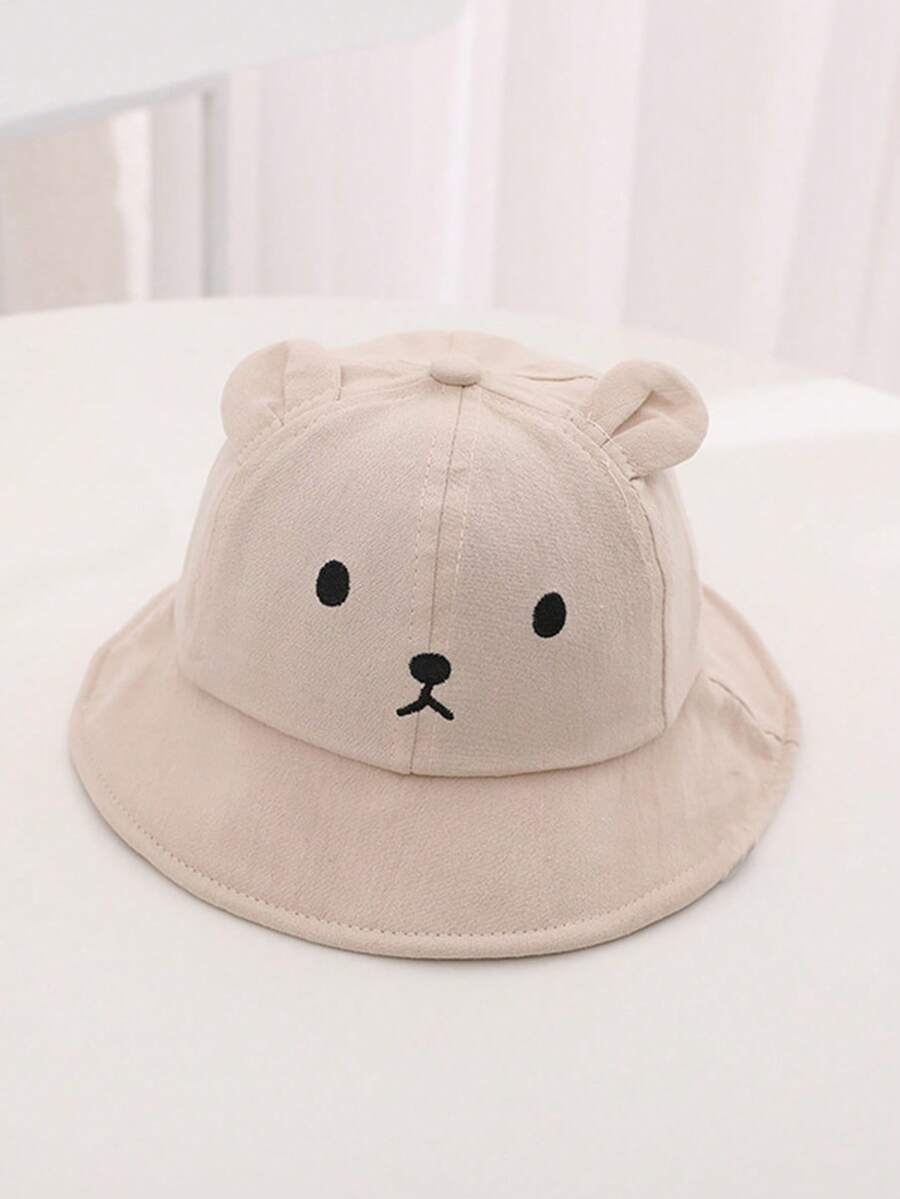 1pc Bear Design Mesh Sun Hat for Toddler Spring and Summer Wear