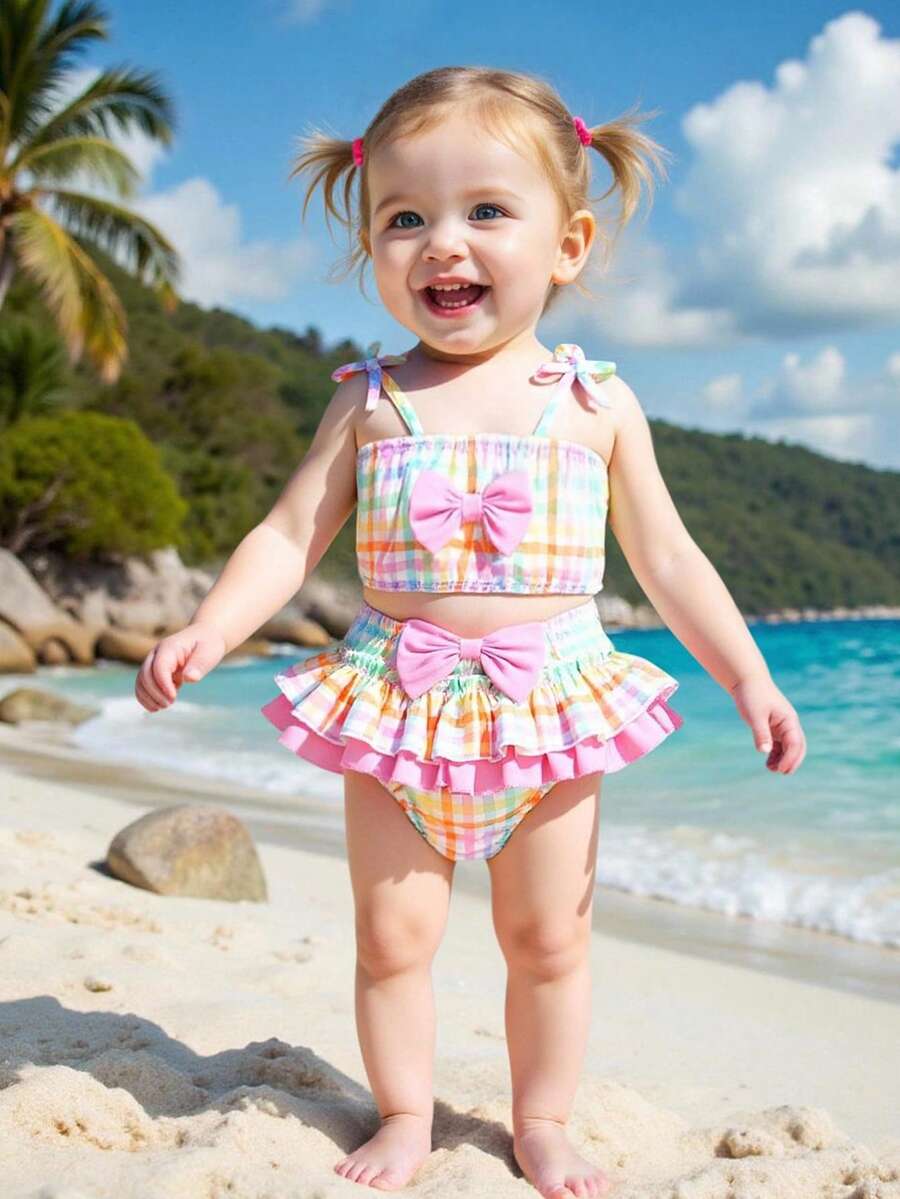 Sleeveless Strawberry Floral Top & Ruffle Skirt 3-Piece Set for Toddler Girls