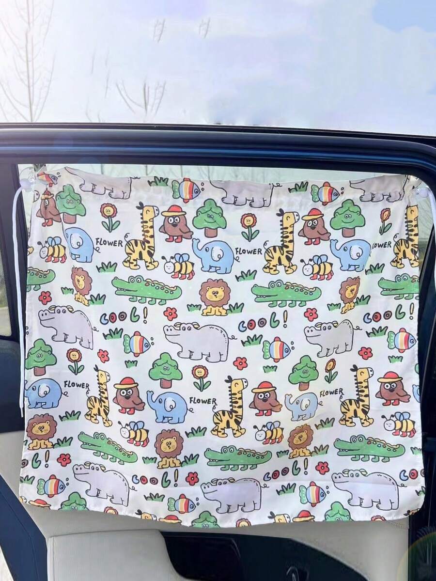 Baby Car Window Sunshade Curtain Cartoon Privacy Sun Protection Cover with Suction Cups