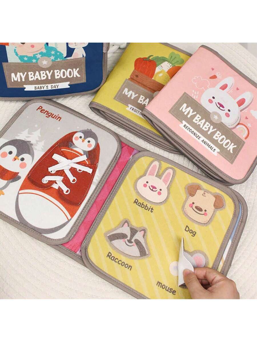 Montessori Busy Book for Toddlers Animal and Fruit Recognition Sensory Learning Activity Book