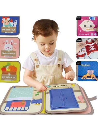 Montessori Busy Book for Toddlers Animal and Fruit Recognition Sensory Learning Activity Book