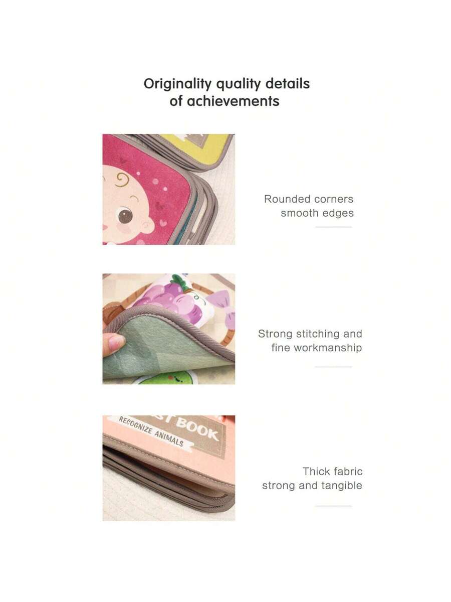 Montessori Busy Book for Toddlers Animal and Fruit Recognition Sensory Learning Activity Book
