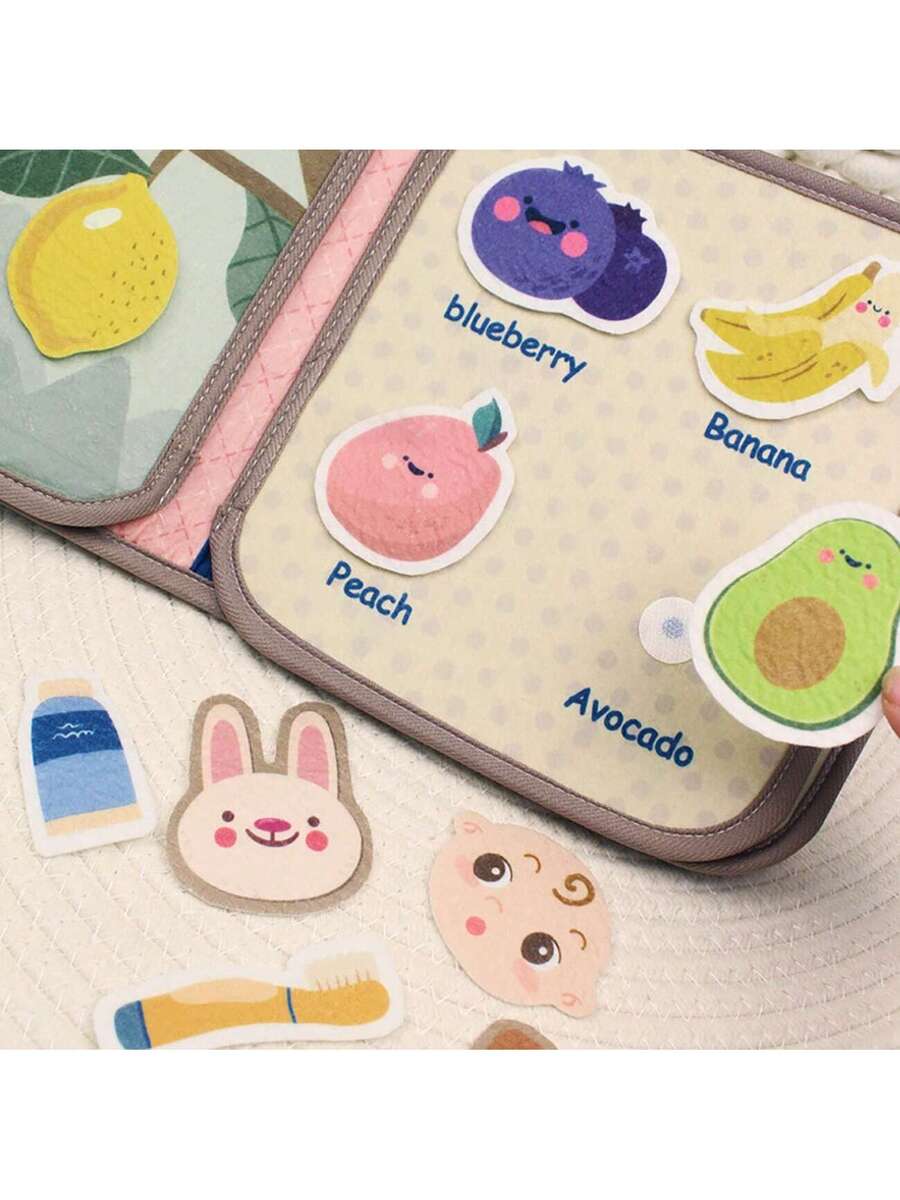 Montessori Busy Book for Toddlers Animal and Fruit Recognition Sensory Learning Activity Book
