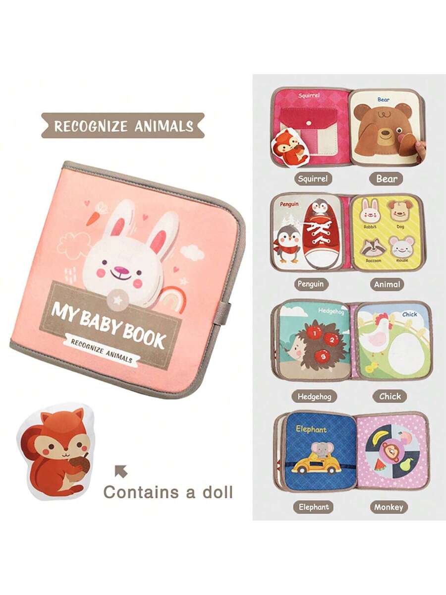 Montessori Busy Book for Toddlers Animal and Fruit Recognition Sensory Learning Activity Book