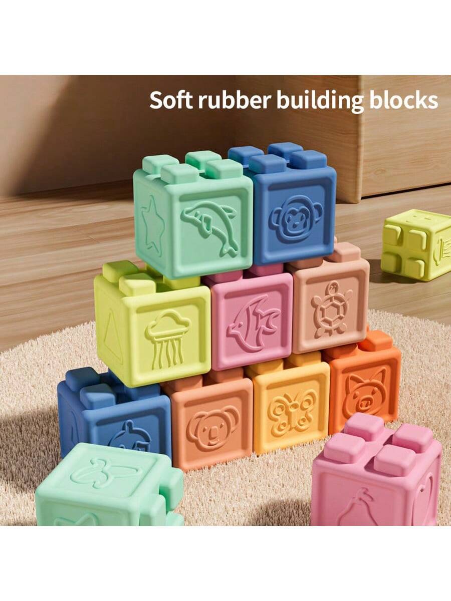 Soft Baby Building Blocks – Large Chewable Teething & Early Learning Toy