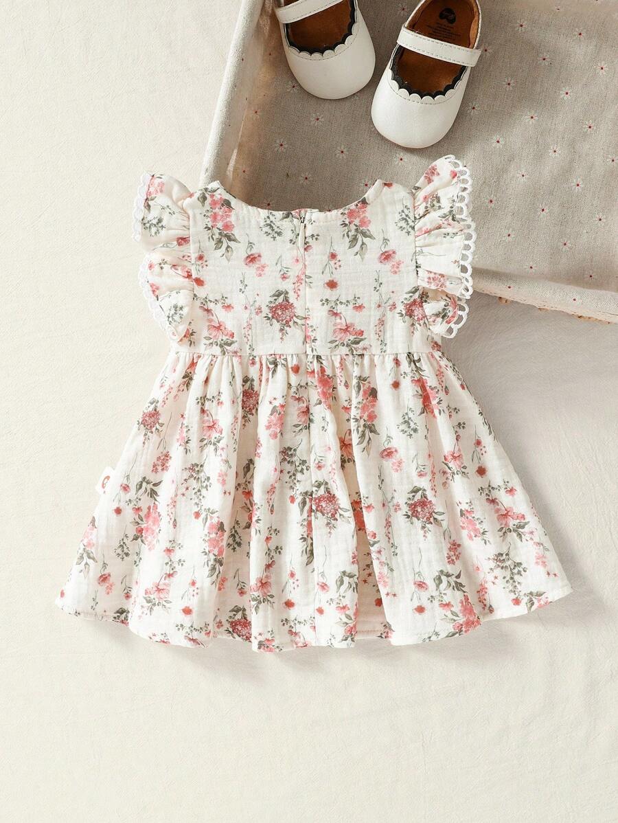 Baby Ditsy Floral Cinched Waist Dress for Cute Spring and Summer Wear