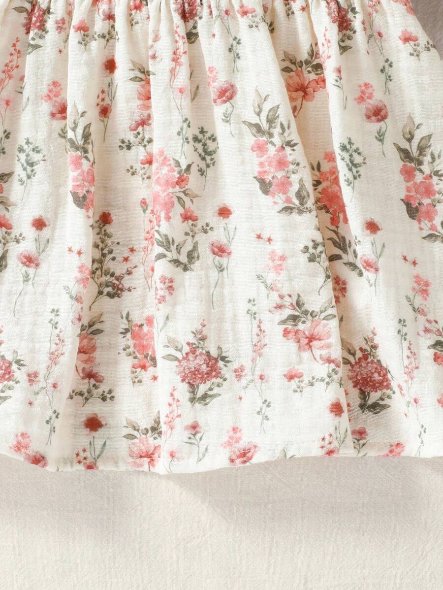 Baby Ditsy Floral Cinched Waist Dress for Cute Spring and Summer Wear
