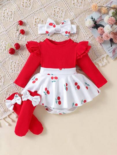 Baby Ribbed Patchwork Long Sleeve Romper for Spring and Autumn Daily Wear