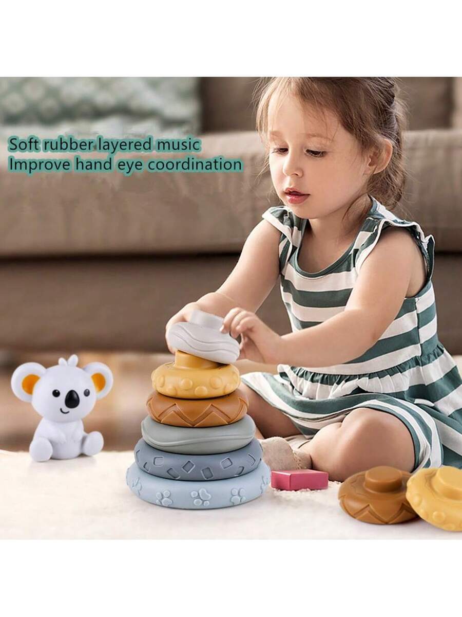 Baby Sensory Learning Toy Set – Soft Number Blocks, Animal Bowling Balls & Rainbow Stacking Rings