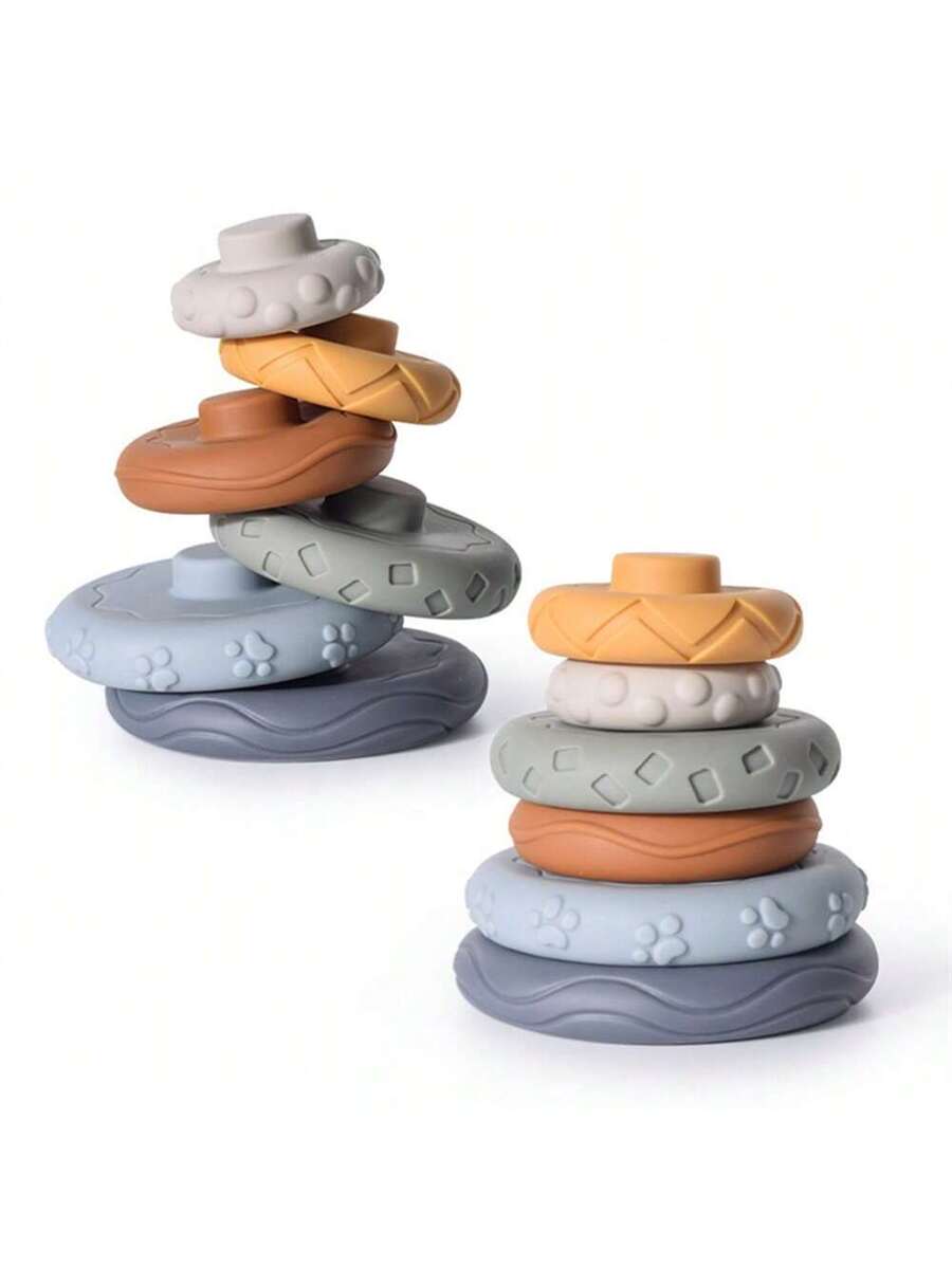 Baby Sensory Learning Toy Set – Soft Number Blocks, Animal Bowling Balls & Rainbow Stacking Rings