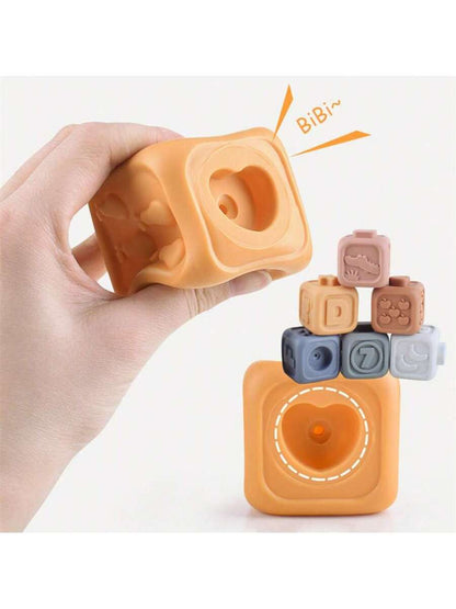 Baby Sensory Learning Toy Set – Soft Number Blocks, Animal Bowling Balls & Rainbow Stacking Rings