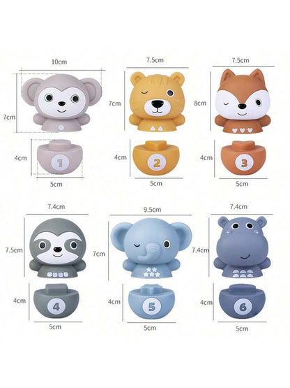 Baby Sensory Learning Toy Set – Soft Number Blocks, Animal Bowling Balls & Rainbow Stacking Rings