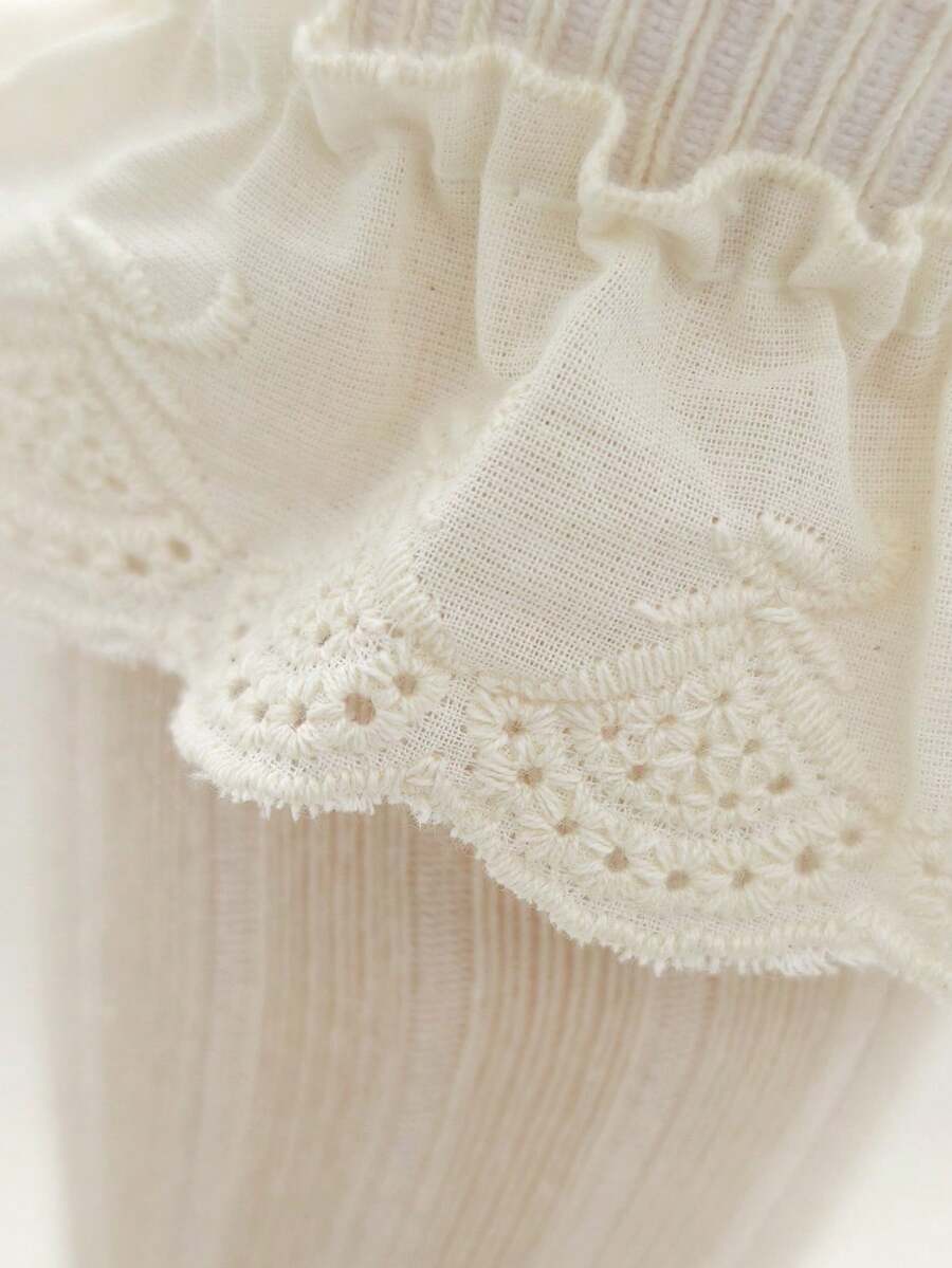 Bow Mesh Mid Calf Socks for Cute Princess Daily Wear