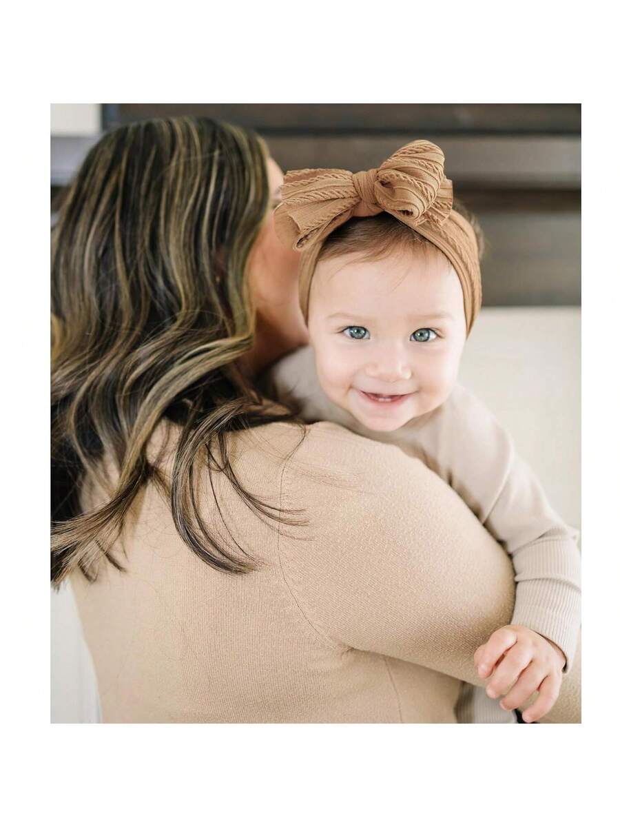 8pcs Handmade Baby Bow Headbands for Newborn and Toddler Daily Wear