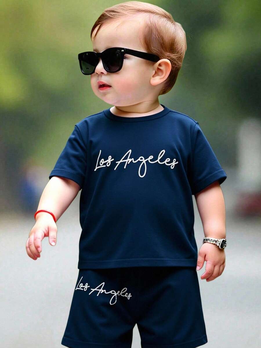 Comfortable Daily Wear Colorful Striped Coconut Tree Set for Toddler Boys