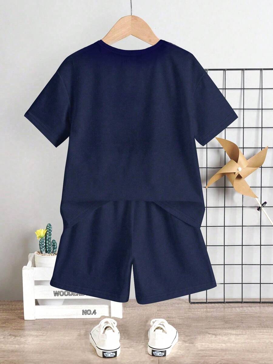 Comfortable Daily Wear Colorful Striped Coconut Tree Set for Toddler Boys