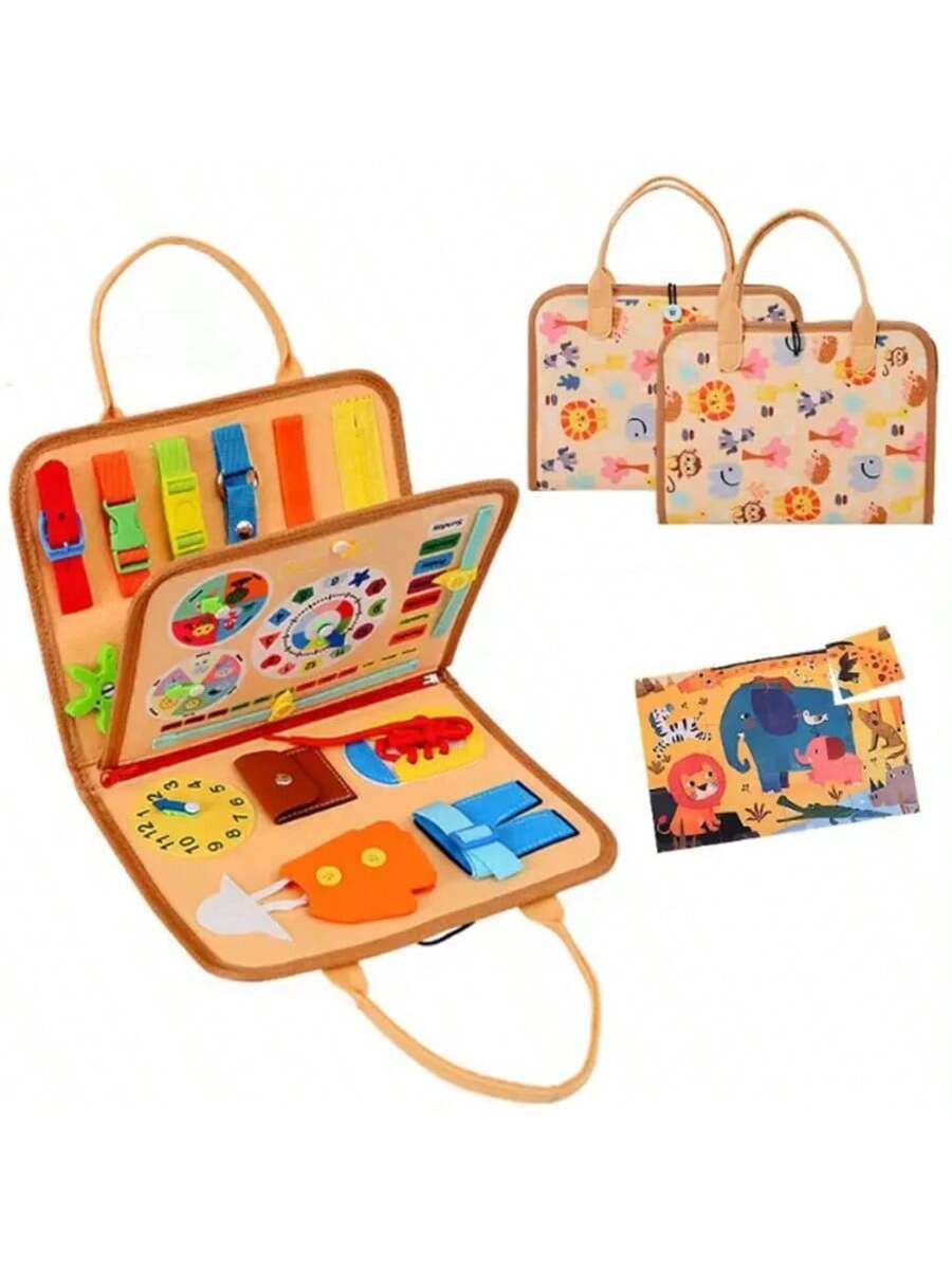 Montessori Busy Board for Toddlers Sensory Learning Activity Book Educational Travel Toy for Kids